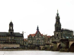 Dresden: Augustusbrücke, Ständehaus, Georgentor, Katholische Hofkirche