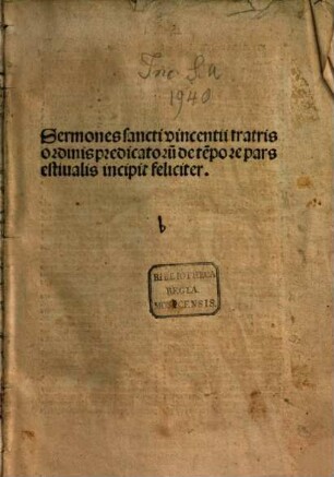 Sermones de tempore et de sanctis : [1-3]. T. 2 mit Brief an Johann Nicolai von B. Hasselt. [2], Sermones de tempore. Pars aestivalis : mit Beig. von B. Hesselt (Hasselt)