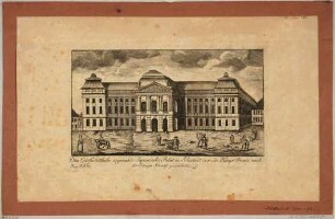 Das Japanische Palais in Dresden, Blick vom Palaisplatz nach Südwesten, Blatt Teil einer Reihe Dresdner Stadtansichten von Schlitterlau um 1770