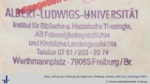 Stempel (Aus: UB Freiburg, RA 2024/19)