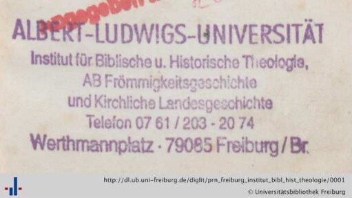 Stempel (Aus: UB Freiburg, RA 2024/19)