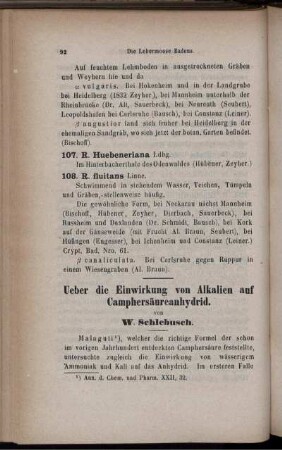 Ueber die Einwirkung von Alkalien auf Camphersäureanhydrid.