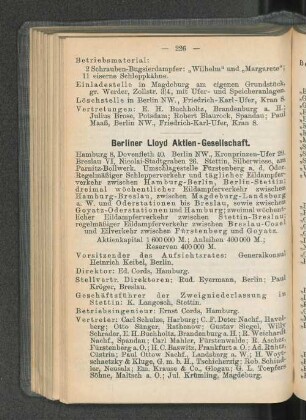 Berliner Lloyd Aktien-Gesellschaft.