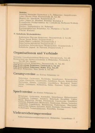 Organisationen und Verbände