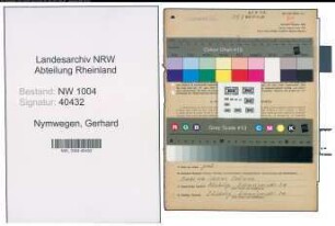 Entnazifizierung Gerhard Nymwegen , geb. 21.04.1902 (Gaertner)