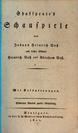 Shakspeare's Schauspiele : Mit Erläuterungen, 7,2