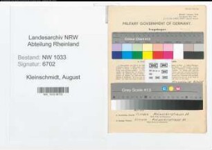 Entnazifizierung August Kleinschmidt , geb. 07.05.1920 (Arbeiter)
