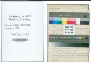 Entnazifizierung Paul Vonnegut , geb. 10.05.1908 (Landwirtschaftsrat)