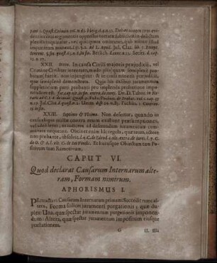 Caput VI. Quod declarat Causarum Internarum alteram, Formam nimirum.