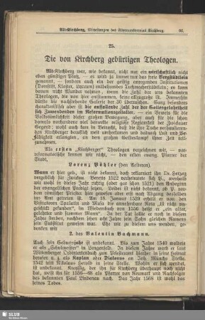 25. Die von Kirchberg gebürtigen Theologen