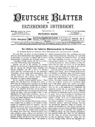 Zur Reform der höheren Mädchenschule in Preussen