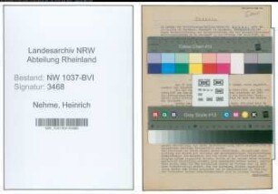 Entnazifizierung Heinrich Nehme , geb. 11.10.1910 (Angestellter)