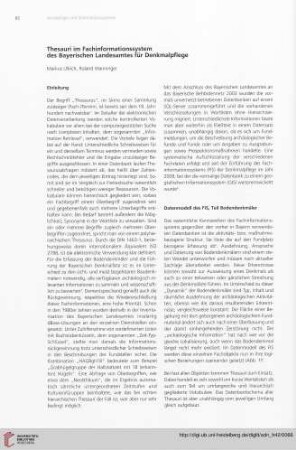 Thesauri im Fachinformationssystem des Bayerischen Landesamtes für Denkmalpflege