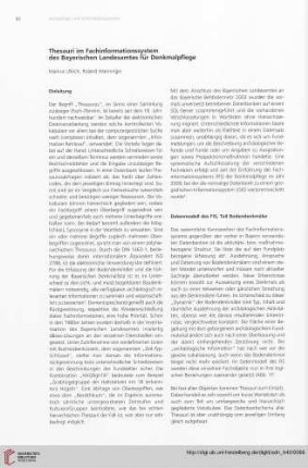 Thesauri im Fachinformationssystem des Bayerischen Landesamtes für Denkmalpflege
