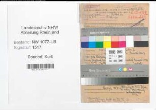 Entnazifizierung Kurt Pondorf , geb. 13.09.1912 (Angestellter)