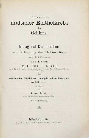 Primaerer multipler Epithelkrebs des Gehirns