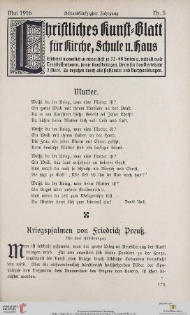 Nr. 5 (Mai 1916)