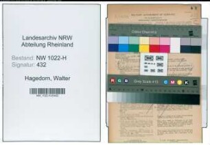 Entnazifizierung Walter Hagedorn , geb. 07.02.1901 (Polizeibeamter)