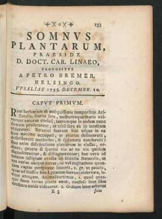 Somnus Plantarum, ...