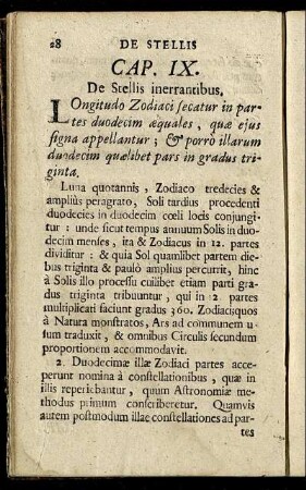 Cap. IX. De Stellis inerrantibus.
