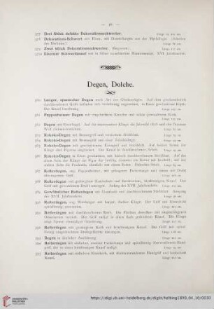 Degen, Dolche (Nr. 380-421a)