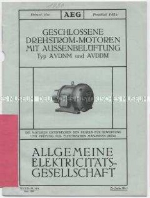 Geschlossene Drehstrom-Motoren mit Aussenbelüftung Typ AVDNM und AVDDM (O) (Preisblatt 142a)