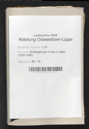 Kriegsdrangsale und Klagen der Stadt Lemgo