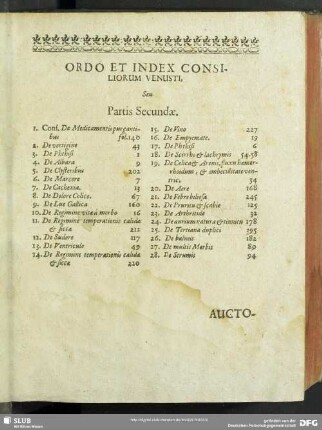 Ordo Et Index Consiliorum Venusti, Seu Partis Secundae