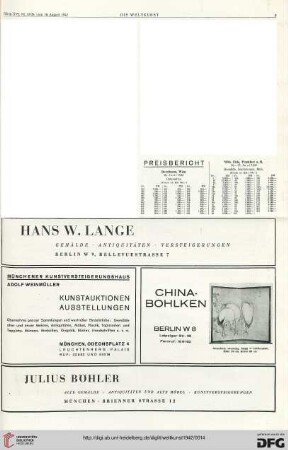 Nr. 33/34 (16. Aug. 1942), S. 3: Preisberichte