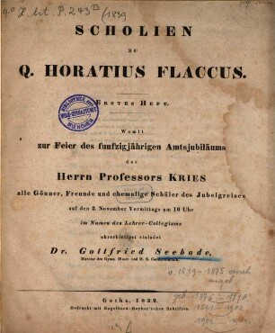 Programm des Gymnasii illustris zu Gotha : als Einladung zur Theilnahme an den ... zu veranstaltenden Prüfungen sämmtlicher Gymnasialclassen, 1839