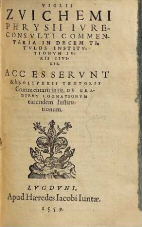 Commentaria in decem titulos Institutionum juris civilis