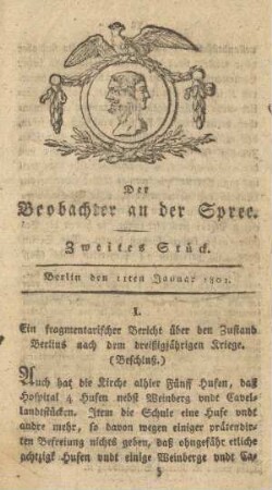2. Stueck, 11. Januar 1802