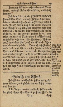 Gebeth vor Essens