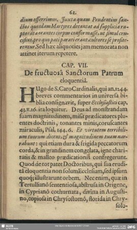 Cap. VII. De fructuosa Sanctorum Patrum eloquentia