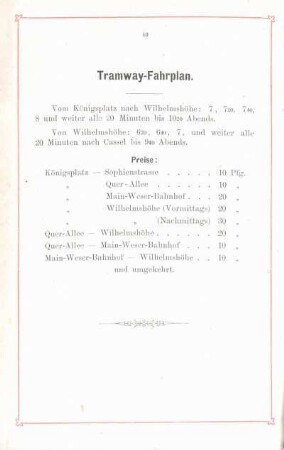 Tramway-Fahrplan.