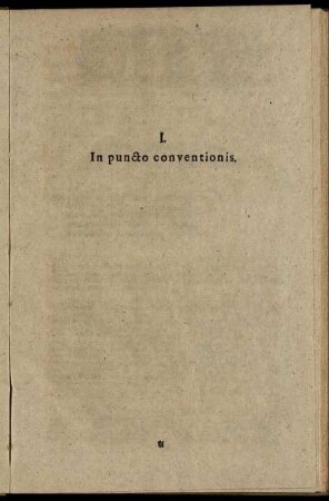 1. In puncto conventionis.