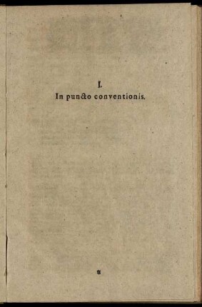 1. In puncto conventionis.