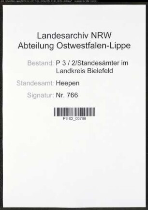 Heiratsregister Standesamt Heepen