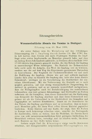Wissenschaftliche Abende des Vereins in Stuttgart