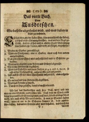 Das vierte Buch, Vom Ausdreschen