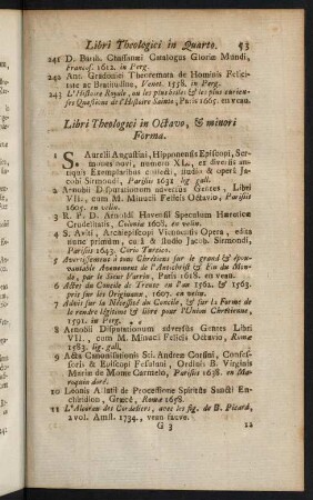 53-80, Libri Theologici in Octavo, & minori Forma