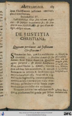 De Justitia Christiana.