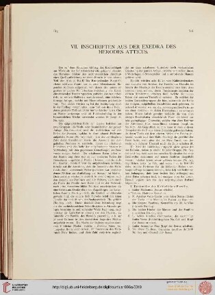 VII. Inschriften aus der Exedra des Herodes Atticus (Nr. 610-628)