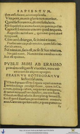 Publii Mimi Ab Erasmo castigati et elucidati