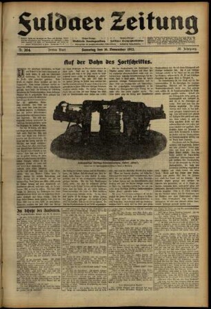 Dritte Ausgabe vom Samstag, den 16. November 1912.