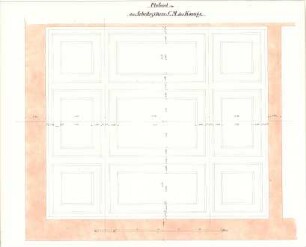 Gärtner, Friedrich von; Athen (Griechenland); Königliche Residenz (Athener Schloss) - Arbeitszimmer - Plafond (Aufriss)