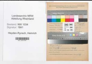 Entnazifizierung Heinrich Von Der Heyden-Rynsch , geb. 09.07.1883 (Major)