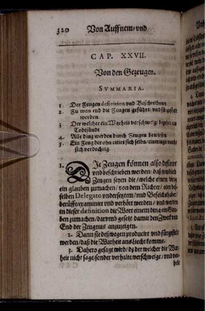 Cap. XXVII. Von den Gezeugen