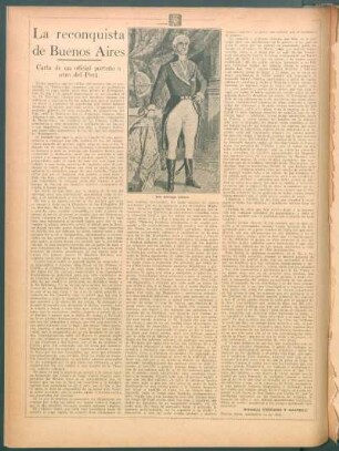 La reconquista de Buenos Aires : Carta de un oficial porteño a otro del Perú