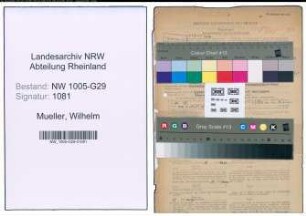 Entnazifizierung Wilhelm Mueller , geb. 29.11.1893 (Bahnhofsvorsteher)